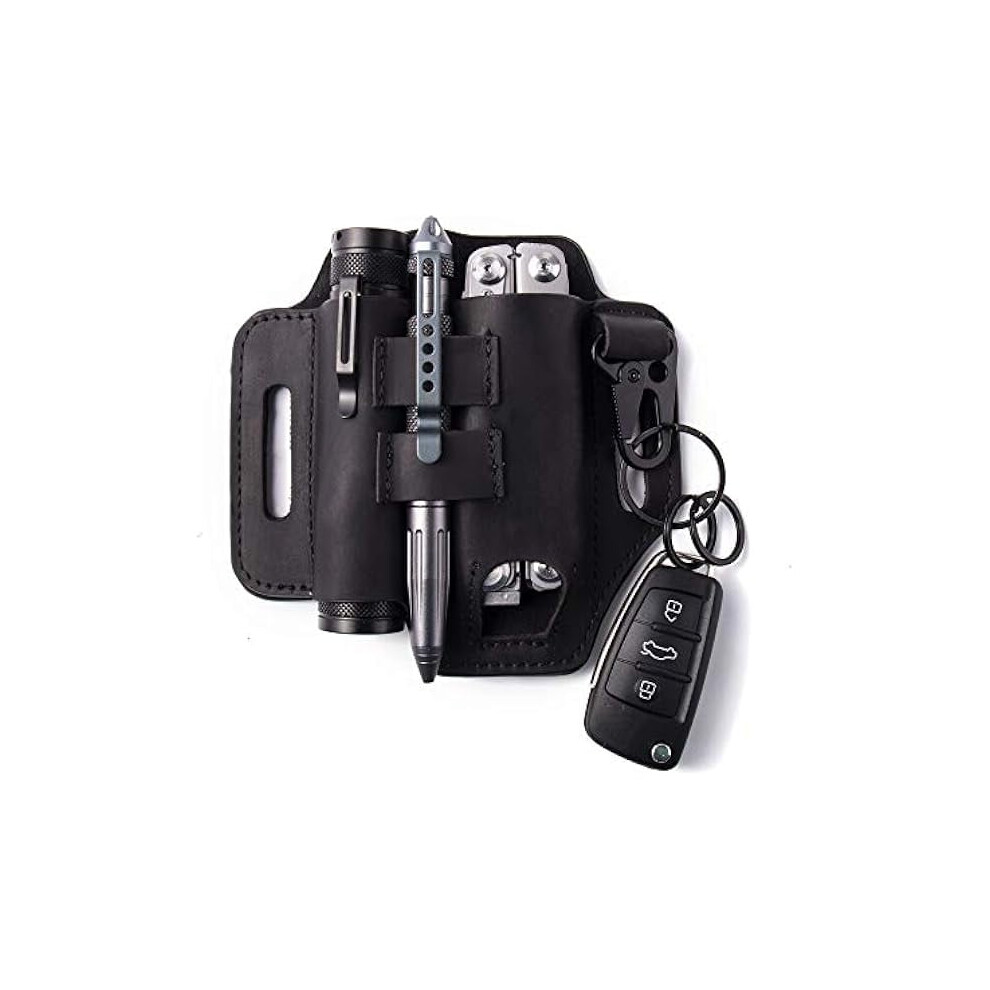 Leather Belt Sheath With Multitool Pouch 1Pc 9401284972877