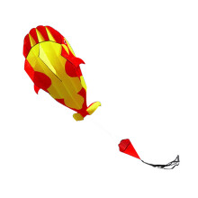 3D Zachte Walvis Vlieger Zonder Frame Buitenspeelgoed Grappig Cadeau voor Kinderen (Rood-Geel)