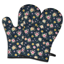 Gants de cuisine Pioneer Flower à motif floral, lot de 2, résistants à la chaleur, 19,5 cm x 30,5 cm