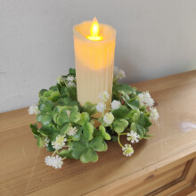 Couronne de bougies trèfle vertes 17 cm