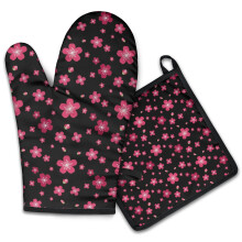 Gants de cuisine Pioneer Flower à motif floral (lot de 2), résistants à la chaleur, 19,5 cm x 30,5 cm