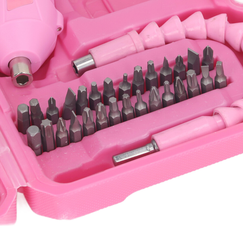 Pink 3.6V Electric Screwdriver Set 180