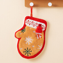 Serviettes de Noël pour les mains - Motif floqué festif, séchage rapide, absorbantes, 15 x 18 cm, boucle de suspension, lot de 1, compatibles avec