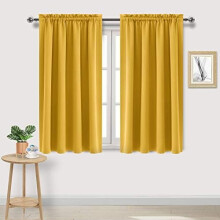Yellow Blackout Curtains 52x54", Thermal Insulated, Energy Saving, Privacy Drapes, Set of 2 – Compatible with Standard Rods
