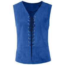 Gilet de pirate pour homme, style steampunk gothique, vintage Renaissance, médiéval, sans manches, à lacets, vert