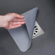 **2-Pack 6x6 Inch Grey Silicone Floor Drain Covers, Anti-Odor Deodorizing Tub Stopper Plugs for Kitchen, Bathroom & Laundry