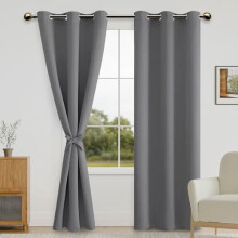Sivé zatemňovacie závesy 107x153 cm, s očkami, 2 panely