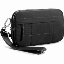 Sac bandoulière femme en nylon avec portefeuille RFID et 4 fermetures éclair