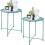 End Table Set of 2, Metal Round Folding Side Table, Green 1