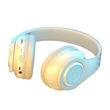 Trådlösa Bluetooth-hörlurar over ear med RGB-ljus och mikrofon, hopfällbara headset med 8 timmars standbytid