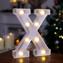 Lettre X lumineuse à LED 16,8 x 21,8 cm