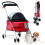 Stroller Peataí Fillte 4 Roth Uiscedhíonach Dearg 1
