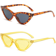 Lunettes de soleil rétro œil-de-chat étroites pour femmes, monture en plastique