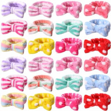 24-pack rosa rosett spa-huvudband i flanell