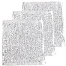 Lingettes de toilette en coton, lot de 3, blanches