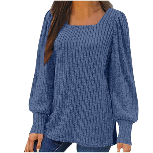 Lenago Oversized Πουλόβερ για Γυναίκες Μεγάλα Μεγέθη Μοντέρνα Μπλούζα με Μακρυμάνικο