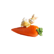 Decoração de Páscoa em Resina com Coelho, Estátua de Coelho Laranja, 11cm