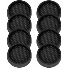 2X2 Round Rubber Caster Cups, Non-Slip Furniture Pads, Anti-Skid Feet for Bed/Couch/Table/Chair – Black, 8 Pack