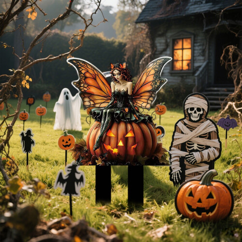 Πινακίδες εξωτερικού χώρου Fairy Garden D Ecor8Pack με ακρυλικό σχέδιο (5,6"x7,9") με σχέδια για