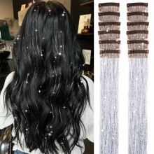 Tacar Síneadh Gruaige Tinsel Glitter 20 orlach 16 phíosa
