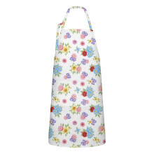Pioneer Flower Floral Print Cotton-Linen Apron 33x27 inch