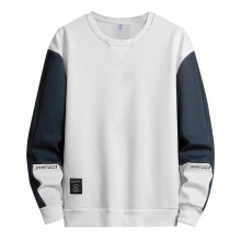 Sweat à capuche à manches longues, léger et doux en coton respirant, avec poche kangourou, blanc, taille L.
