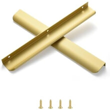 Poignées de porte Edge en aluminium laiton mat 30 cm (11,81 po) - Lot de 5