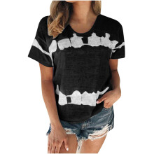 Sommertoppe til kvinder Dame-T-shirts Plusstørrelser Rund hals Kortærmede toppe Moderigtige Tie Dye Print Pasform Casual T-shirts