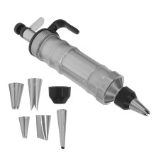 3Pièces Injecteur Crème Acier . Outil Décor Gâteaux Argenté