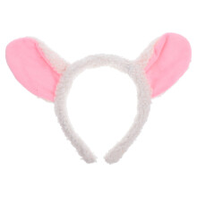 Haarband met lamsoortjes, beige pluche, elastisch