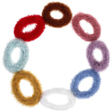 16Pièces Accessoires Enfant Mini Élastiques Peluche Colorés