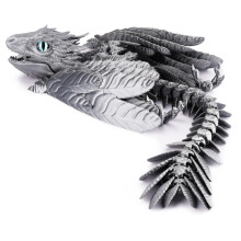 Drago Wyvern Piumato, Drago Stampato in 3D, Drago Articolato, Giocattoli Stampati in 3D, Animale Domestico da Scrivania (C)
