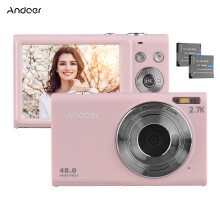 Andoer2.7K digitalkamera, 48 MP, 16X zoom, IPS-skjerm, antiristing, ansiktsgjenkjenning, smileopptak, LED-lys