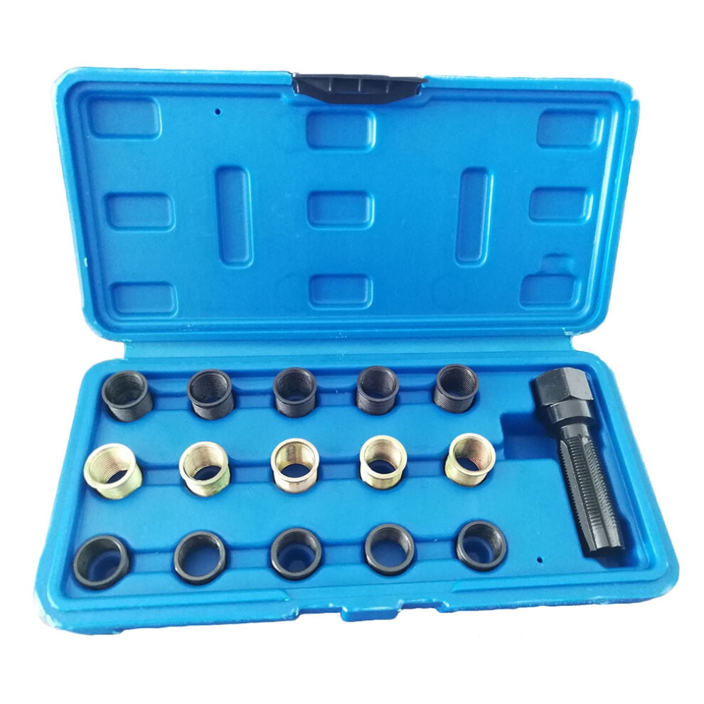 16Pcs 14Mm Spark Plug Kit Reamer Tap Thread Repair M14x1.25 Cylinder Head Helicoil 9485826328315