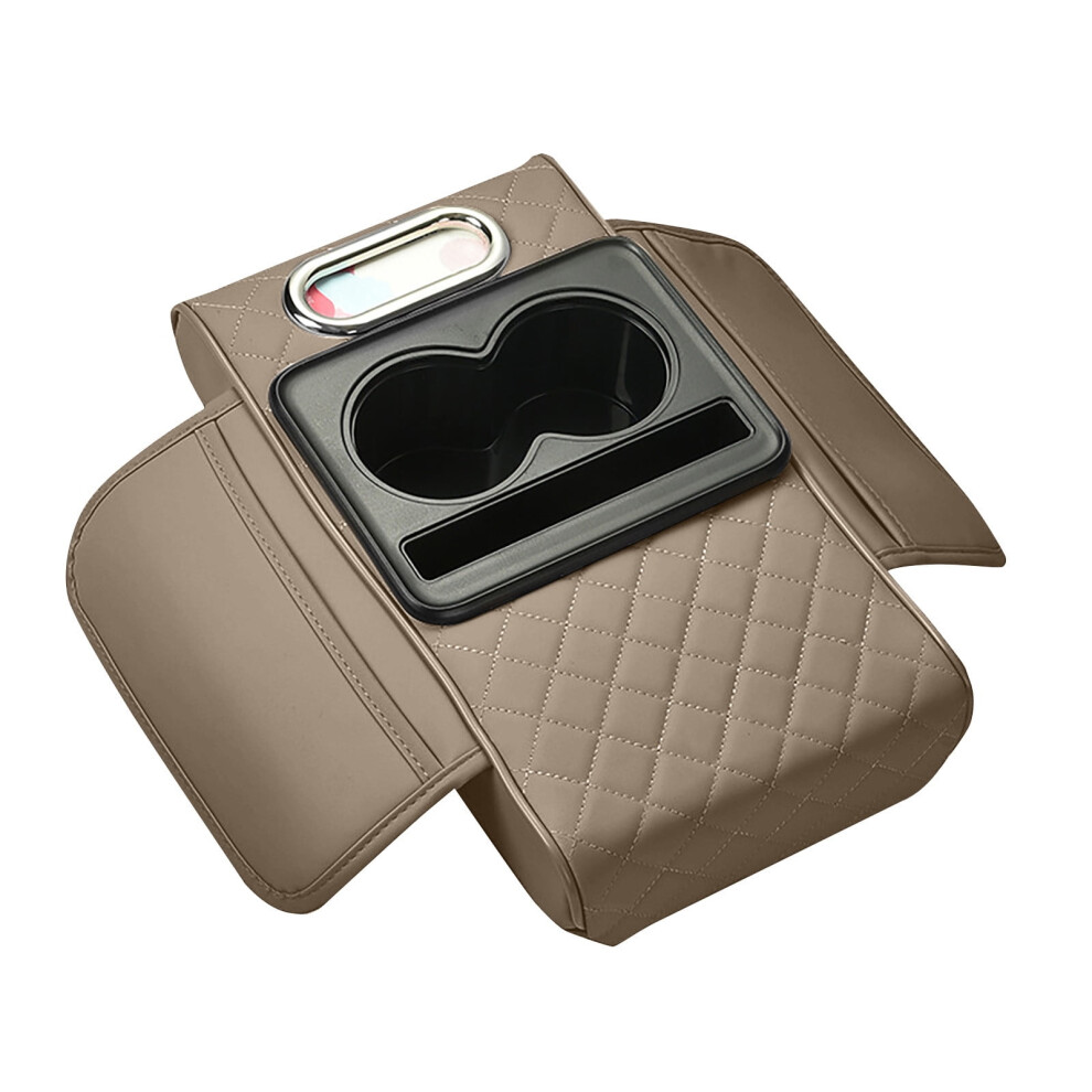 5-In-1 Car Armrest Cushion Cover With Storage Bags, Cup Holder, Tissue & Phone Slots Â Compatible With Sedans 9485826328346