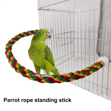 Vogelzitstok - Katoenen touw, bijtbestendig, duurzaam, slijp- en klimstok voor papegaaien, parkieten, valkparkieten, dwergpapegaaien, zonparkieten,