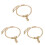 3Pièces Bracelets Dorés Cadeaux Durables 2