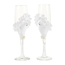 1Paire Flûtes Perle Satin Luxueux En Verre