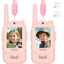 Walkie-Talkies Infantis Recarregáveis com Câmera e Chamada de Vídeo - Brinquedo para Ambientes Internos e Externos, Ideal para Camping e Jogos