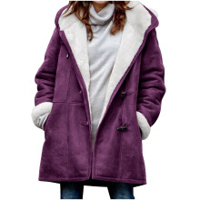 Parka d'hiver pour femme, doublée en sherpa, à capuche, long manteau en suédine, grandes tailles S à 5XL, idéale pour les températures froides.