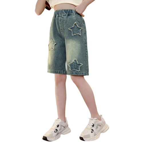 Τζιν σορτς για κορίτσια, casual, vintage τζιν σορτς για εφήβους, ψηλόμεσο τζιν σε ίσια