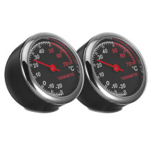 2Pièces Compteur Température Métal Noir Thermomètre Mécanique