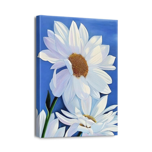 Obraz ścienny Dicilly Indigo Blue Daisy na płótnie 12x16 cali
