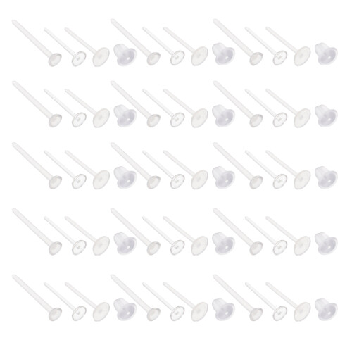 1800Pièces Boucles D'oreilles À Pousser Silicone Blanches Pour DIY