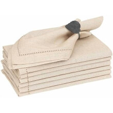 Premium linneservetter, set med 6 (20x20"), hålsöm och gerade hörn — Mjuka, tvättbara, eleganta för bröllop, fester, daglig användning —
