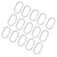 30Pcs Oval White Plastic Shower Curtain Rings Hooks for Tub and Dressing Room Lightweight