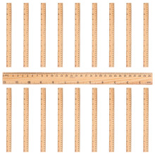 40Pièces Règles Portables En Bois Couleur Marron Scolaires