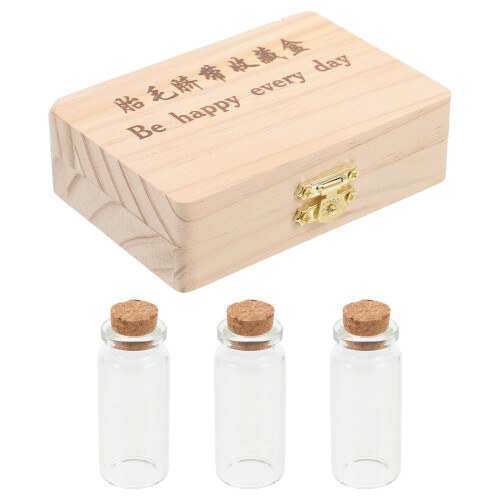 4Pièces Boîte Souvenir Bois Multi Pour De Fœtus Dents Bébé