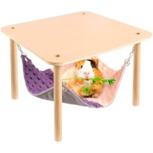 Guinea Pig Hammock with Wooden Stand 13x13x11 Inch