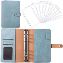 Classeur agenda personnel en cuir A6 avec 12 poches zippées